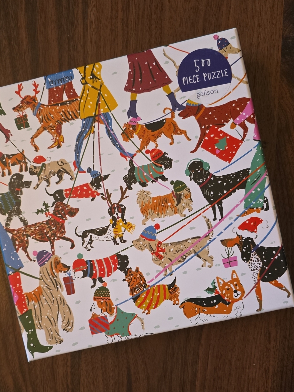 Galison Winter Dogs 500-Piece Puzzle - Multi-Color